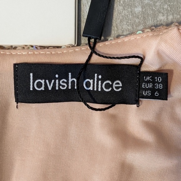 LAVISH ALICE Long Sleeve Pink Sequin Stretch Mini Dress NWT - Picture 6 of 7